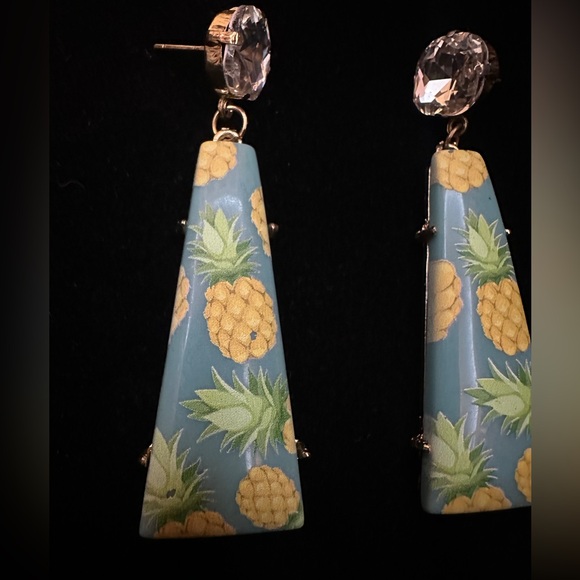 Blue Pineapple Earrings - Picture 3 of 5